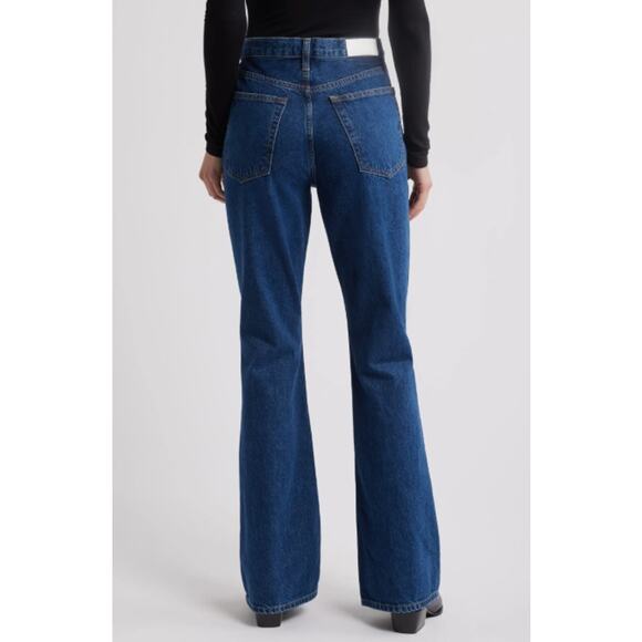 Re/Done Women's Blue Saf High Rise Button Fly Cotton 70s Boot Cut Jeans Size 27 - Picture 5 of 13